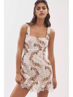 Helsi Belen Sleeveless Square-Neck Floral Lace Fit & Flare Mini Dress